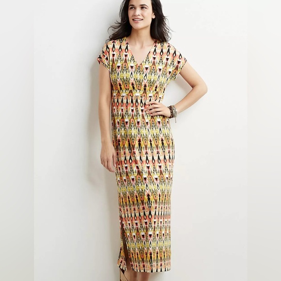 J. Jill Dresses & Skirts - J. Jill Printed Empire-waist Maxi Wrap Dress. Size Small